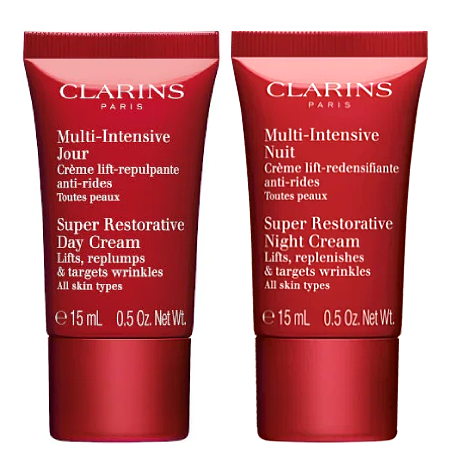 Clarins ซื้อ 1 ฟรี 1 ชิ้น!! Super Restorative Day 15 ml และ Super Restorative Night Cream 15ml